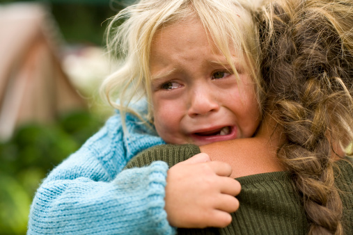 children crying which may happenwhen they are afraid in situations like in the war between russia in ukraine
