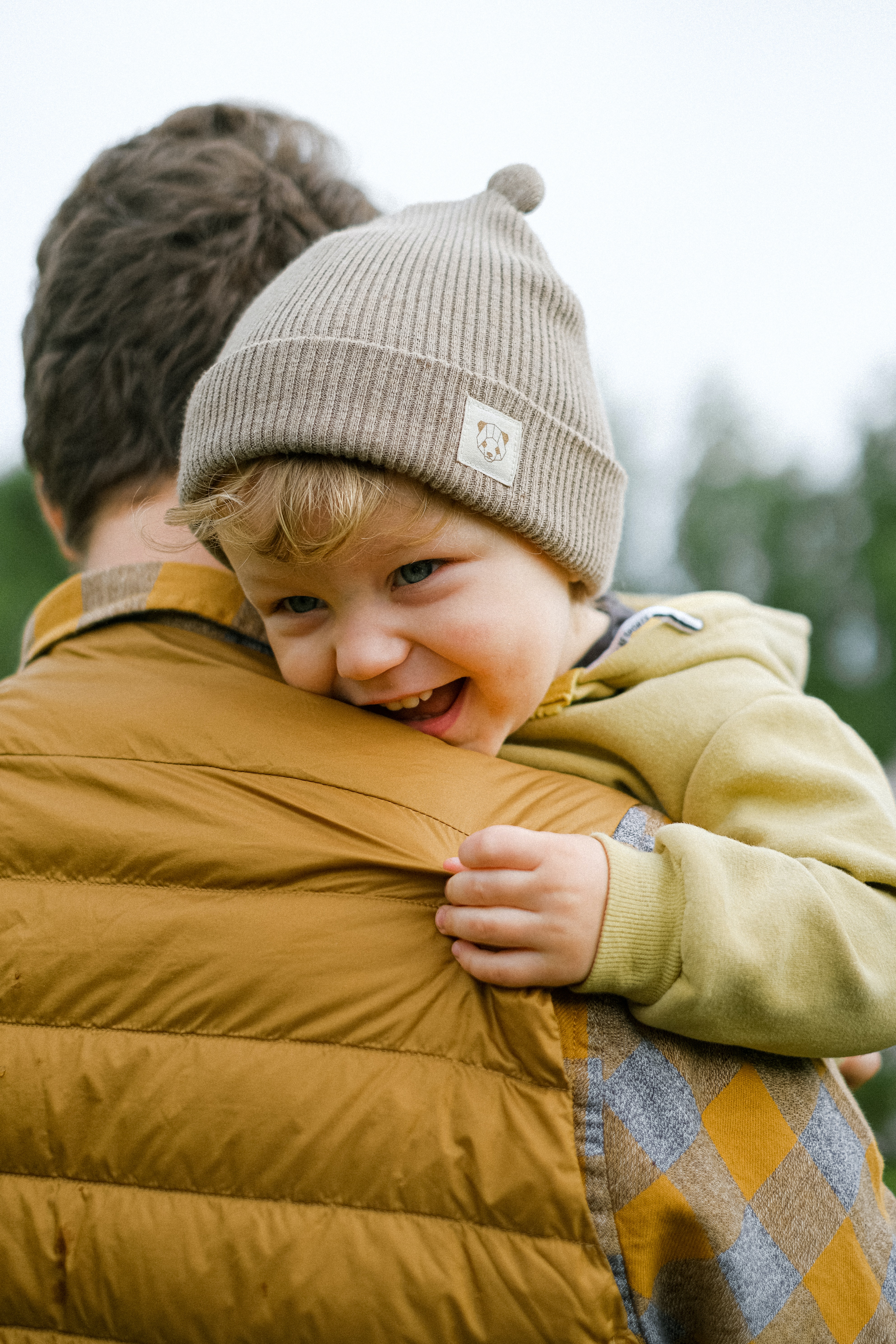 parent and child hug