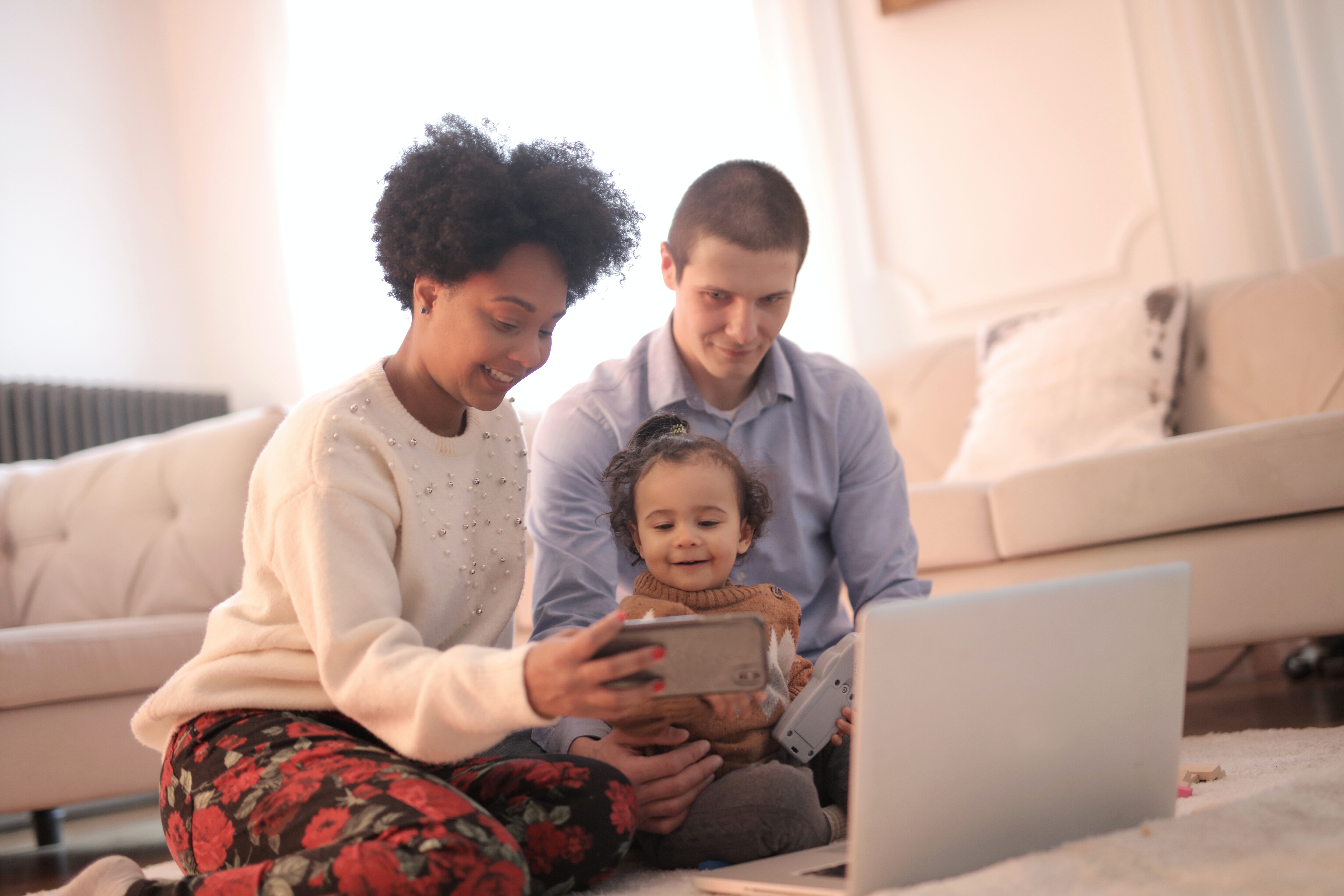 photo by andrea piacquadio: https://www.pexels.com/photo/photo-of-woman-taking-selfie-with-her-family-3820162/